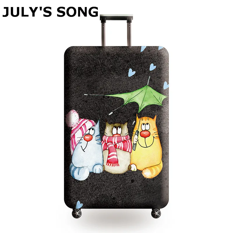 JULY'S SONG New Suitcase Elastic Dust Cover Luggage Case for 18~32 inch Password Box Trolley Case Cat Pattern Protective Cover
