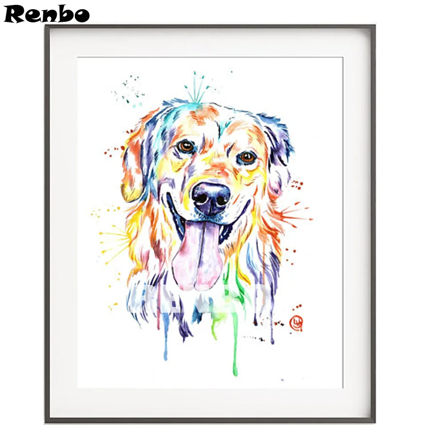 

Art&Crafts Animal pet Diamond Embroidery"Golden Retriever"5d Diamond Painting Full Drill Cross Stitch Mosaic Rhinestone Painting