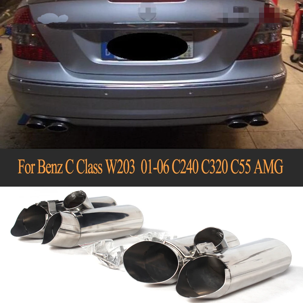 Stainless Steel Exhaust Pipe Tips For Mercedes Benz S Class W220 S430