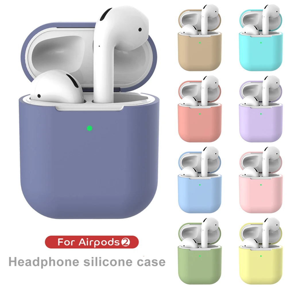 Силиконовый чехол для беспроводных наушников AirPods 2020 однотонный защитный из ТПУ