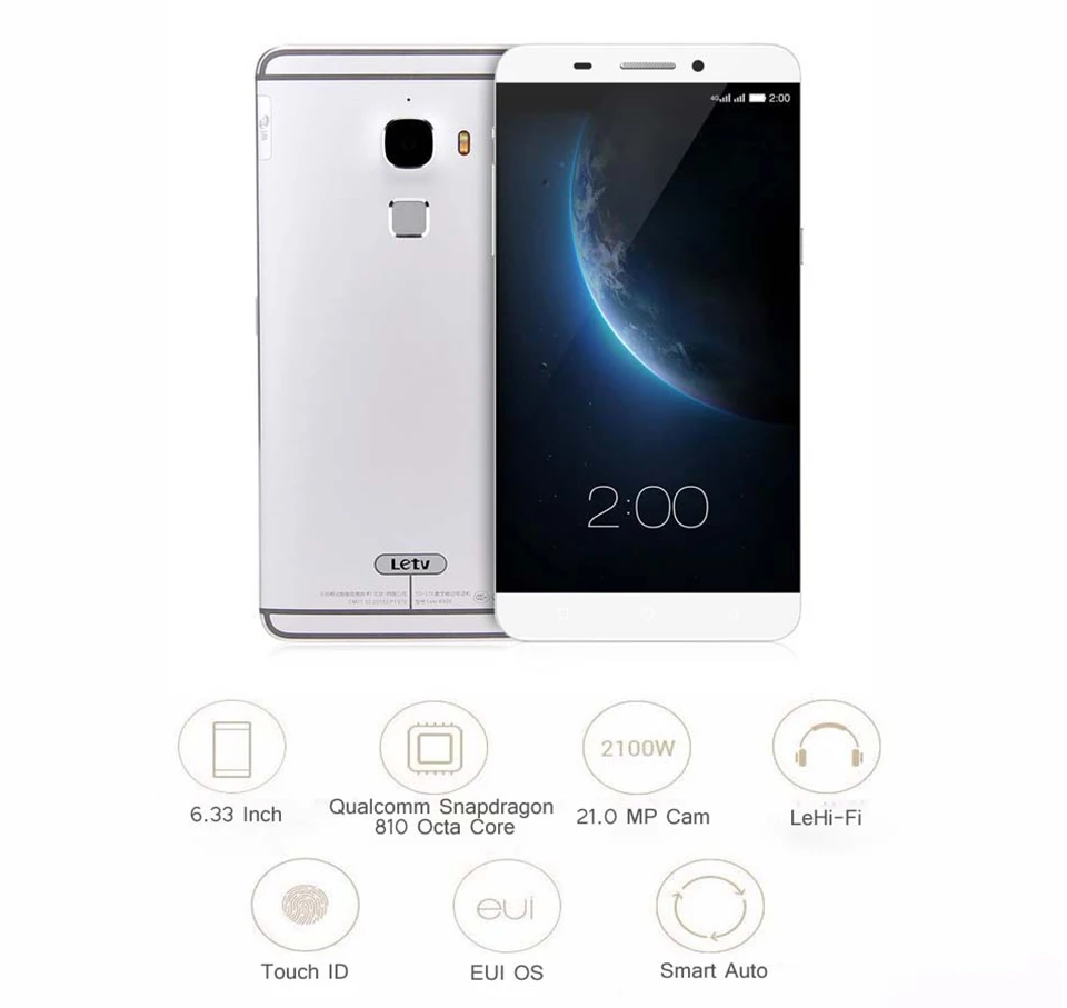 LeEco Letv Le Max X900 смартфон 6,33 ''3400 мАч Восьмиядерный процессор Snapdragon 810 4 Гб ОЗУ 128 ГБ 21 МП