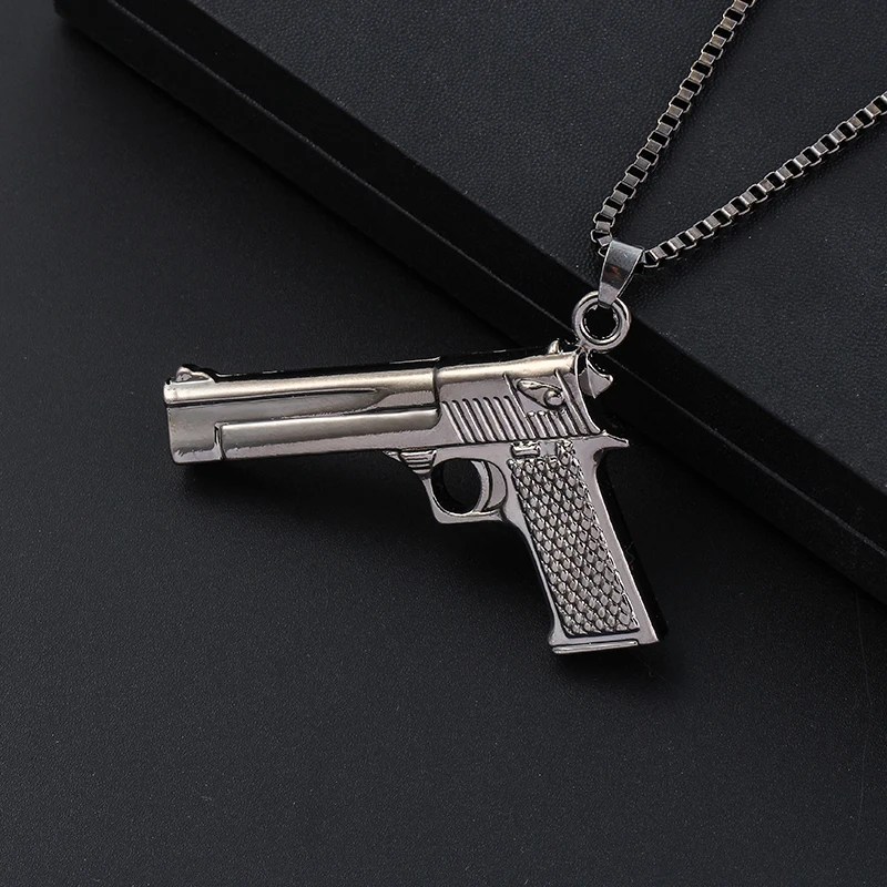 STG игра Playerunknown's Battlegrounds пистолет ожерелье модель оружия подвеска цепь ожерелье для мужчин хип хоп ювелирные изделия