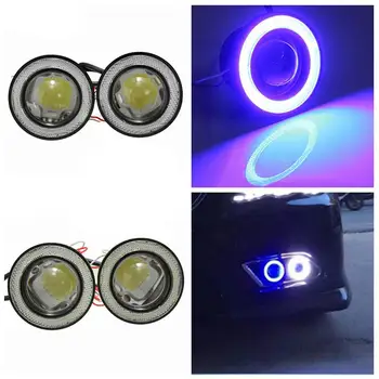 

2Pcs/lot Car Fog Lights Universal Waterproof 1200Lm Angel Eyes COB LED DRL Daytime Signal Bulb 12V 30W Auto Fog Lamp Car Light