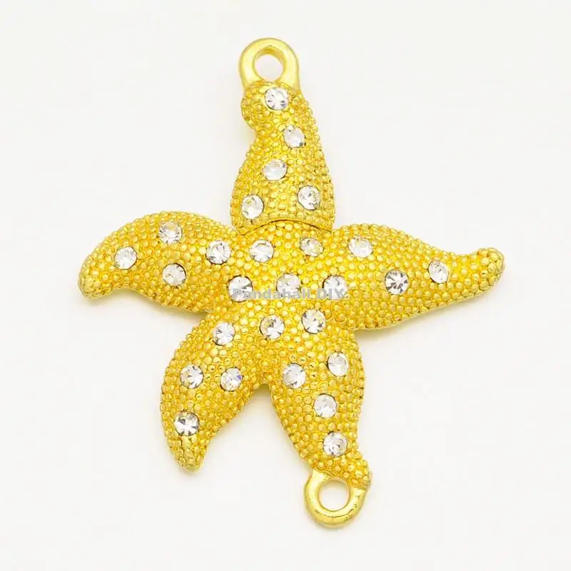 

Alloy Rhinestones Magnetic Clasps, Starfish, Golden, 39x33x6mm, Hole: 2mm