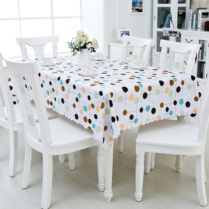 

European Circle geometry pattern no-clean tablecloth waterproof oil-proof Anti-hot pvc Plastic table cloth dining table mat