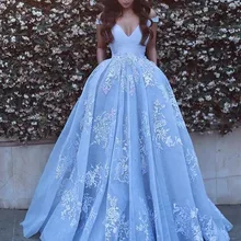 Синие мусульманские Вечерние платья, бальное платье с глубоким v-образным вырезом, Тюлевое кружевное платье с жемчужинами, исламский Дубай, саудовская Арабская, длинное вечернее платье для выпускного вечера