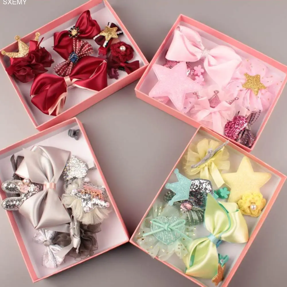 

10Pcs Baby Headdress Set Girl Headband Baby Supplies Bow Knot Hairpin Hair Accessories Hair Rope Head Ornaments Hair Clip Crown