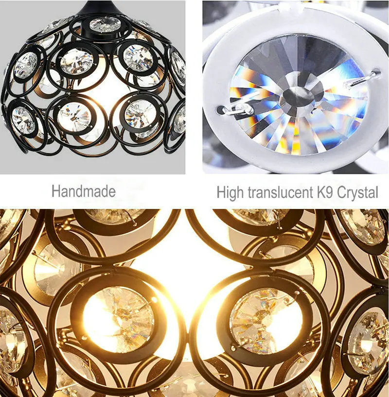 Modern Nordic Crystal Pendant Lights Led Ceiling Light Lamps for Home Bedroom Aisle Light Kitchen Crystal E27x1 led lamp 6
