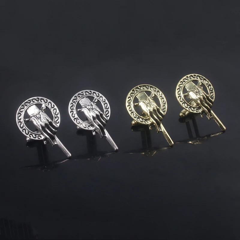 

New Game of Thrones Tie Clips Cufflinks Hand of The King Silver Golden Cufflinks For Mens Jewelry Gift