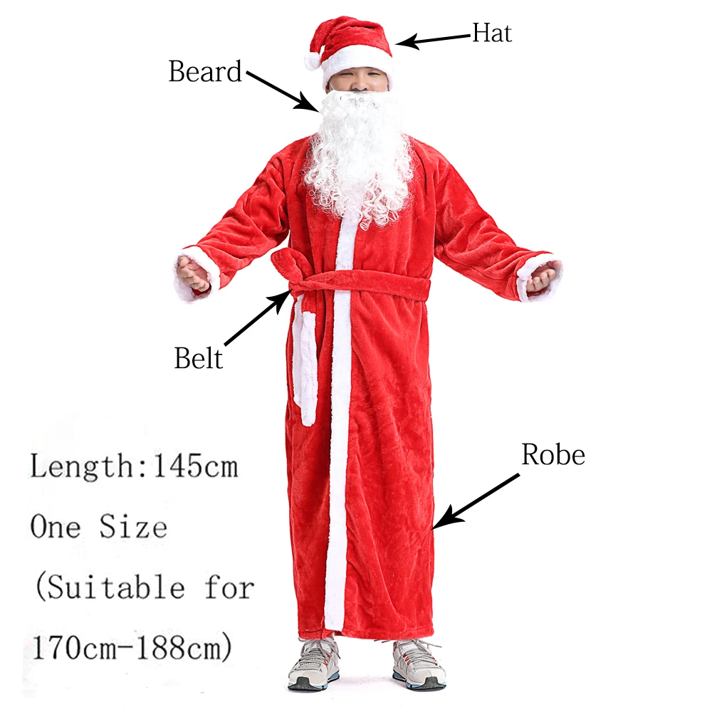 Европейские и американские рождественские костюмы Санта-Клауса; маскарадный костюм Санта-Клауса; нарядное платье; костюм высокого качества для взрослых