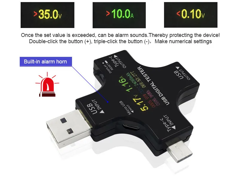 USB 3,0 тип-c USB тестер постоянного тока цифровой вольтметр амперитор напряжение измеритель тока Амперметр детектор банк питания индикатор зарядного устройства