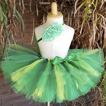 Baby Girls Green Tutu Skirt for Children Ballet Dance Girls Tutu Skirt Fluffy Knee Length Party Tutu Skirts with Flower Headband girls hi lo tutu skirts kids girl mauve tulle skirt wedding bridal bridesmaid skirt knee length skirt with ruffles 1 10 ys