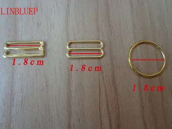 

18mm Metal Lingerie Bra Hardware Gold Tone Hooks or Slides or Rings Metal Bra strap Adjustment Buckle Dropshipping
