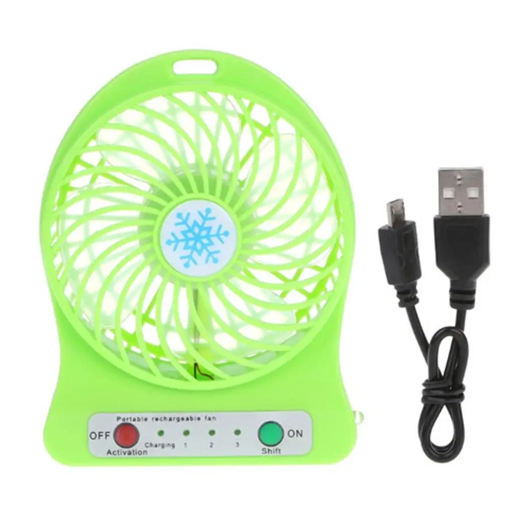 Портативный Перезаряжаемый мини USB вентилятор воздушный охладитель портативный светодиодный светильник вентилятор воздушный охладитель настольный USB вентилятор третий ветер без батареи - Цвет: green