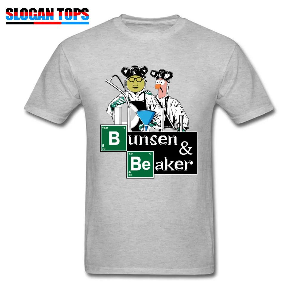 Bunsen Beaker Футболка мужская гик Топы Crewneck Лето Хлопок Забавный дизайн короткий