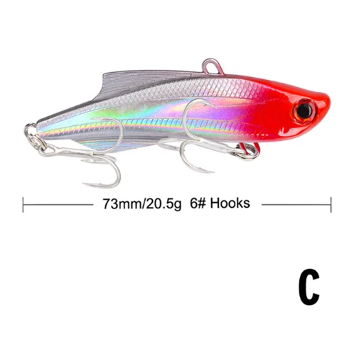 1PC VIB Fishing Lure 7.3cm-2.87"/20.5g-0.72oz Balancer Carp Fishing Tackle Lures with 6# BKB Hook 6 Colors Wobbler Bass Baits - Цвет: colorC