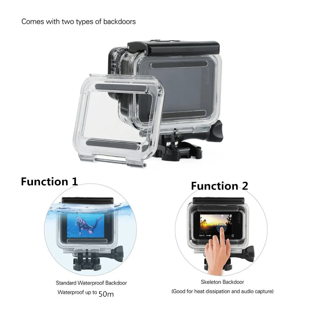 Suptig 50 м подводный дайвинг водонепроницаемый корпус чехол+ открытая задняя крышка для GoPro Hero2018 Hero 7 черный для камеры Go Pro HERO6 5