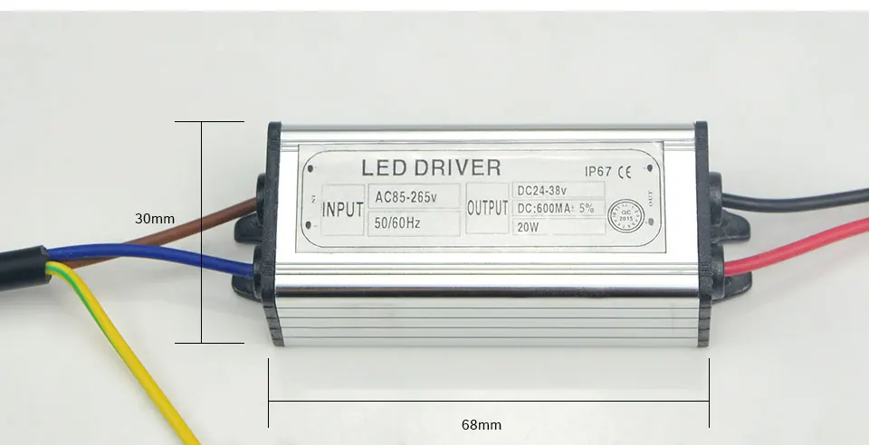 IP67 85-265 В до 24 В-38 В трансформатор освещения адаптер 10 Вт 20 Вт 30 Вт 50 Вт Светодиодный драйвер для УДАРА Чип Прожектор Лампа