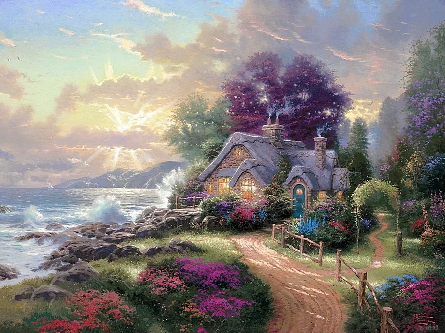 Thomas Kinkade светильник на с изображением света мира холсте|thomas kinkade|paintings on canvasprints