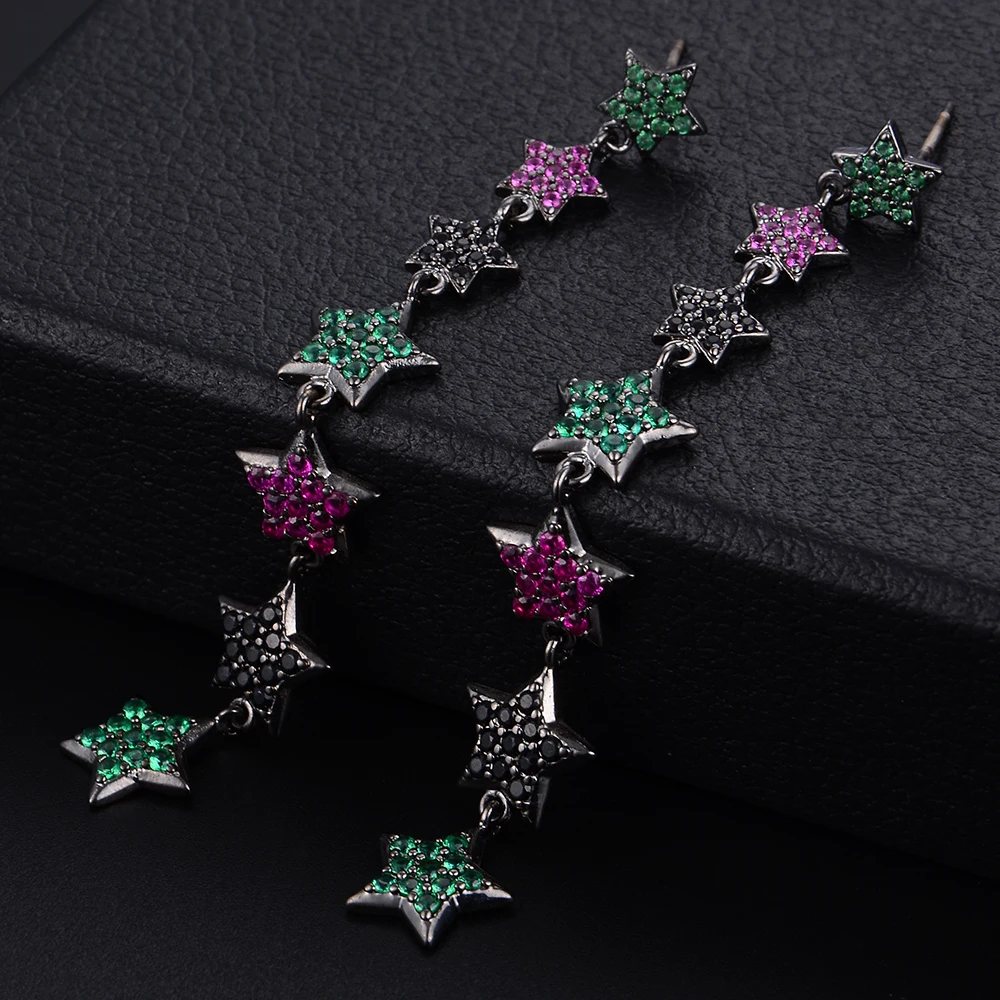 GODKI 71 мм Звезды Падение Метеор полный кубический цирконий; для помолвки Свадебная вечеринка серьга для ночного клуба наряды ювелирные изделия