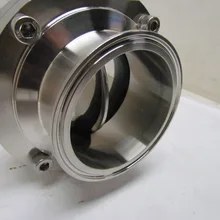 Тройной зажим 4 дюйма Санитарный клапан-бабочка Тяговая ручка сверхмощный