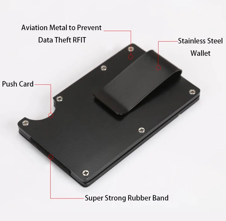 DIENQI тонкий алюминиевый металлический Анти RFID блокирующий держатель для карт, минималистичный кошелек для мужчин, Бизнес банк, id, держатель для карт, карманная сумка