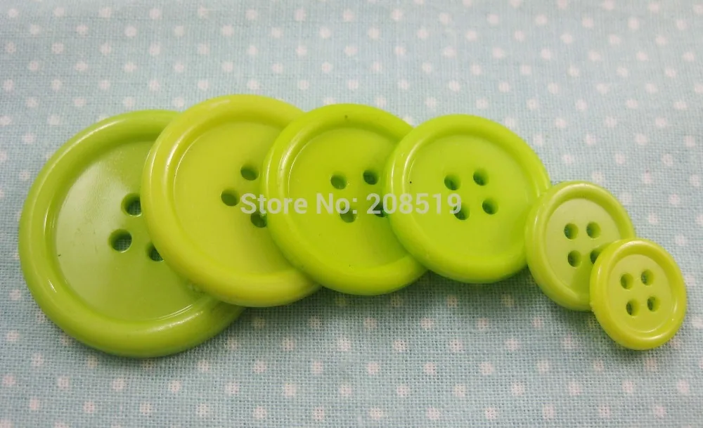 NB0037 объемные кнопки смешанные размеры 12.5мм-15мм-20мм-23мм-25мм-30мм 150 шт Зеленые нейлоновые пуговицы 4 отверстия швейная кнопка