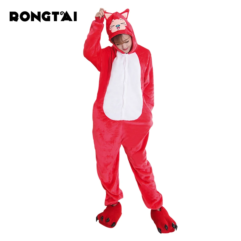 RONGTAI черный свинья девушка/мальчик пара пижамы Onesie фланель комфорт дома большой