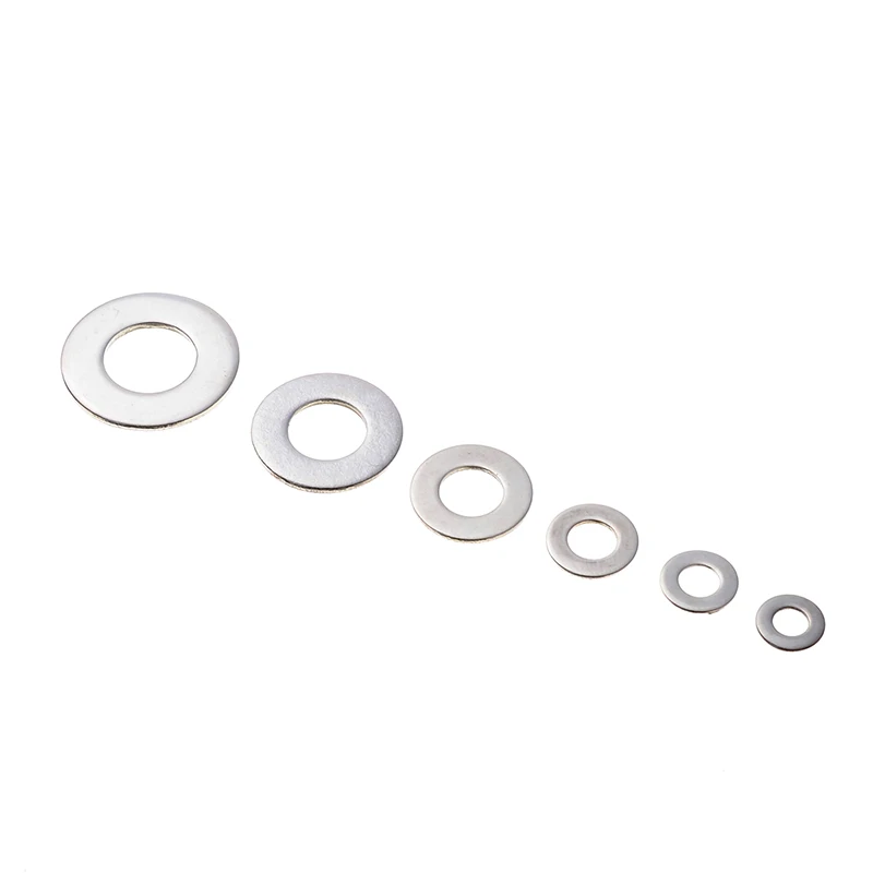 270PCS 304 Stainless Steel Durable Washers Metric Flat Gasket Kit M4-M12 For Machinery Car Solid Crush Seal Assortment Kit