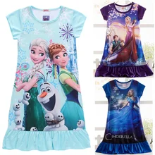 Elsa summer girls dress nightgown kids dresses for girls night gown Pajamas night dress Kids Sleepwear Pyjamas girls clothes