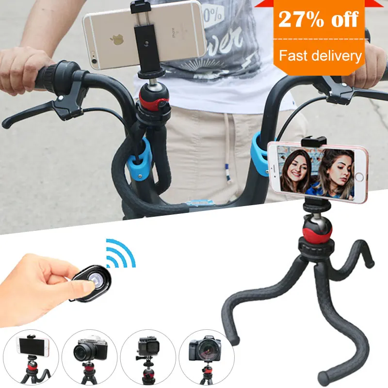 

Mini Flexible Tripod With Phone Holder Adapter Remote Control for iPhone X Smartphone DSLR Camera Gopro Hero OSMO Accessories