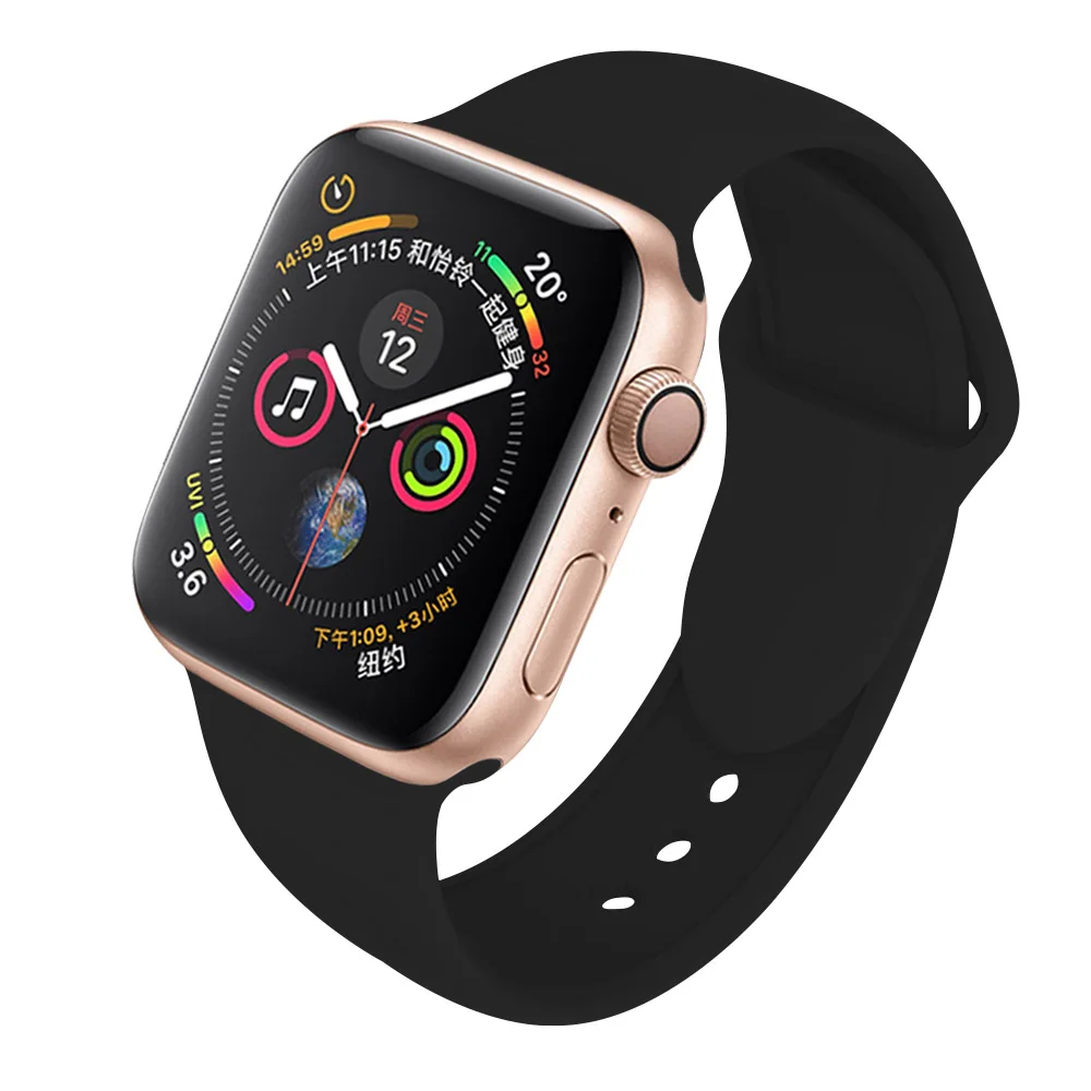 SCELTECH мягкий силиконовый сменный спортивный ремешок для 38 мм Apple Watch Series1 2 42 мм ремешок для наручных браслетов для iWatch Sports Edition - Цвет: Black