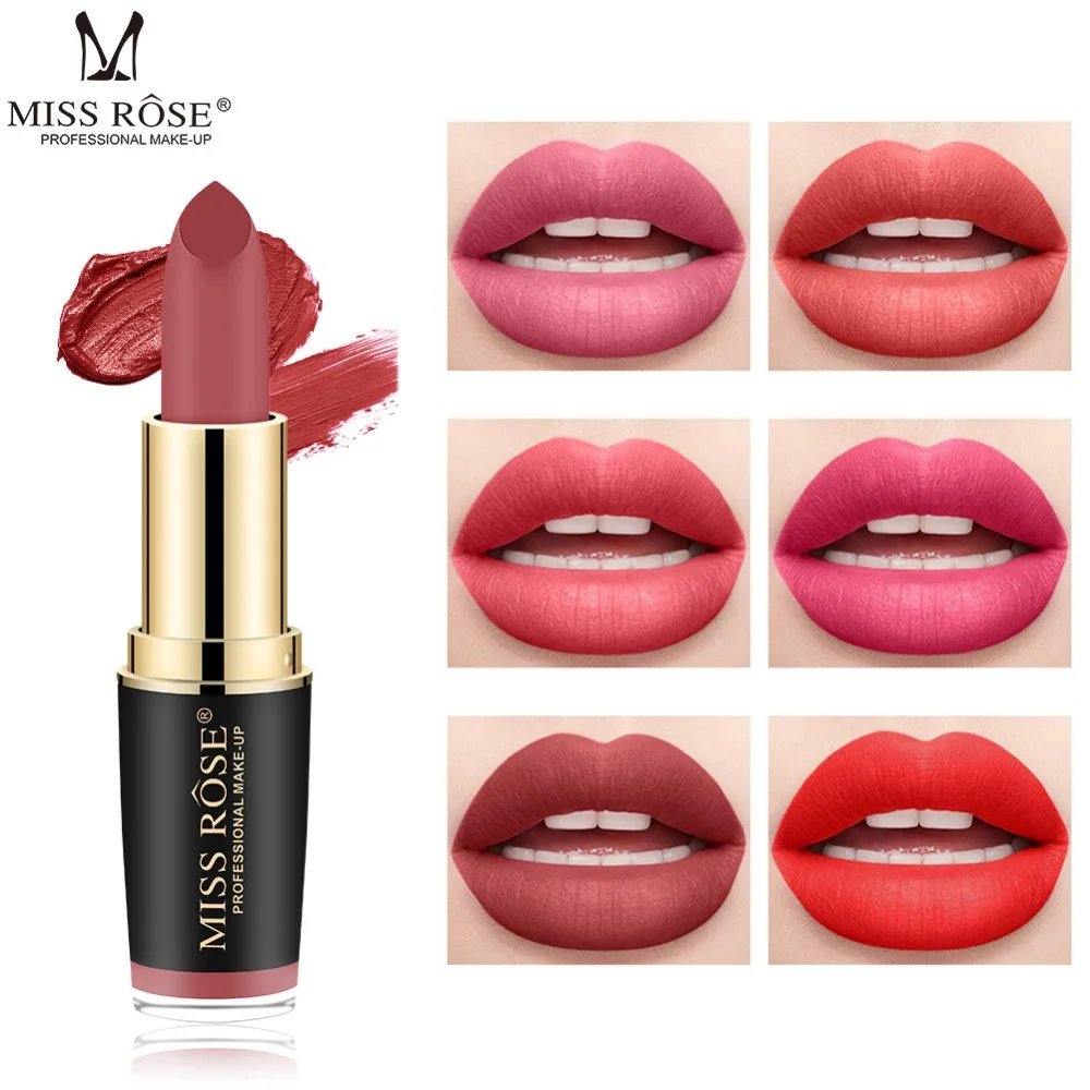 

Miss Rose Long Lasting Matte Lipstick Waterproof Pink Lipstick Mat Batom Lip Tattoo Makeup Red Velvet Nude Lip Stick Maquillage