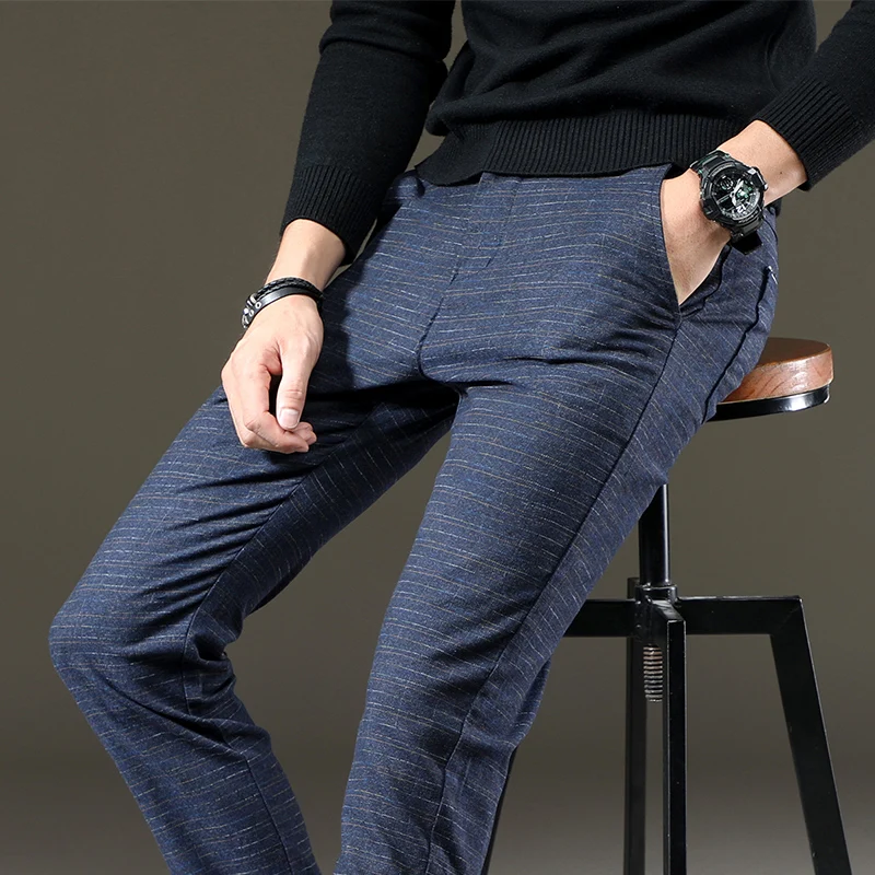 Весенние мужские дышащие тонкие хлопковые льняные брюки повседневные однотонные свободные брюки-Цвет: серый, черный, синий-Размер: 28~ 40