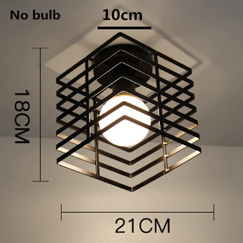 Винтажный потолочный светильник в железной клетке для квартиры, скандинавский Черный Геометрический стиль, украшение для дома, светодиодный потолочный светильник, лампа для ресторана, бара, кафе - Цвет корпуса: F-style