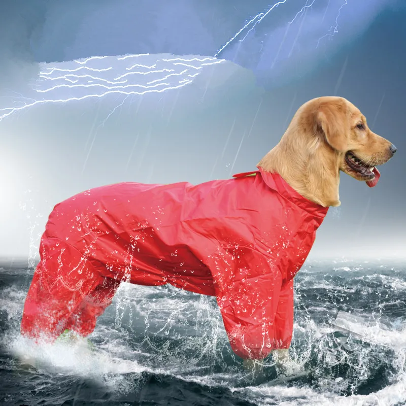 Big Dog Raincoat Large Dog Waterproof Clothing golden retriever Samoyed Dog Clothes Poncho four