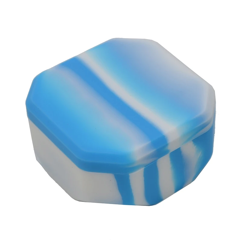 

FDA 110ml Octagon Bho Silicone Wax container for butane Slick oil Concentrate have two Pattern Non stick Rubber Dab wax jar