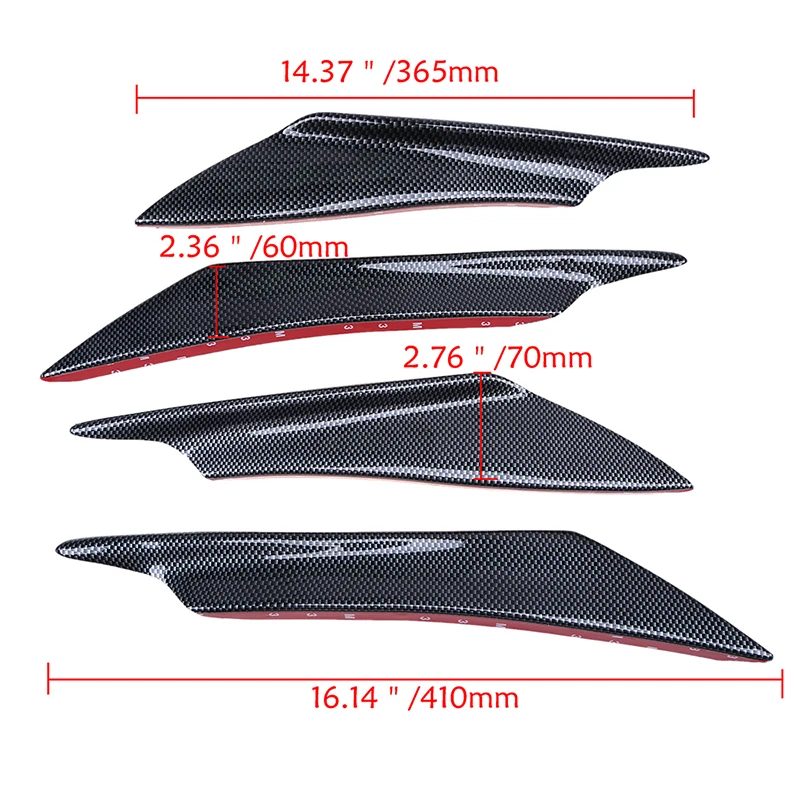POSSBAY стайлинга автомобилей 4 шт. автомобиль передний бампер спойлер переднего бампера для губ светоделители в виде пластин средства ухода за кожей спойлер Canards 3 цвета наклейки для автомобиля