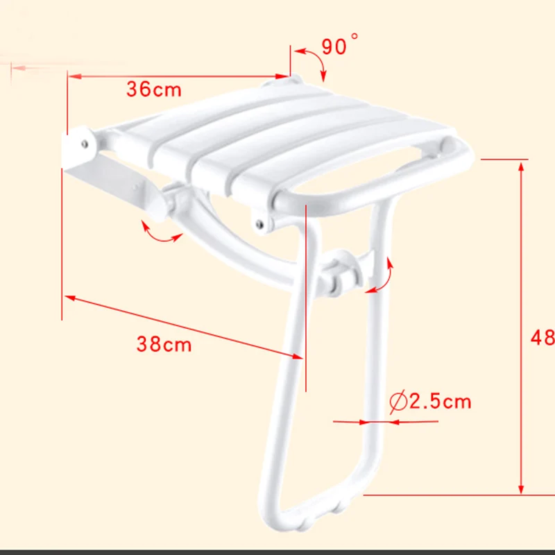 OKAROS белое синее сиденье для душа настенное Складное Сиденье для душа с ножками водонепроницаемое расслабляющее душевое кресло для ванной комнаты Туалет - Цвет: Белый
