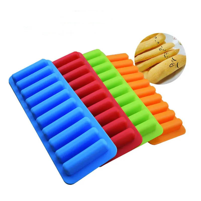 

2019 100% Brand New and High Quality Durable Rectangle Bakeware Cookie Candy Pastry Chocolate Finger Bar Silicone Mold