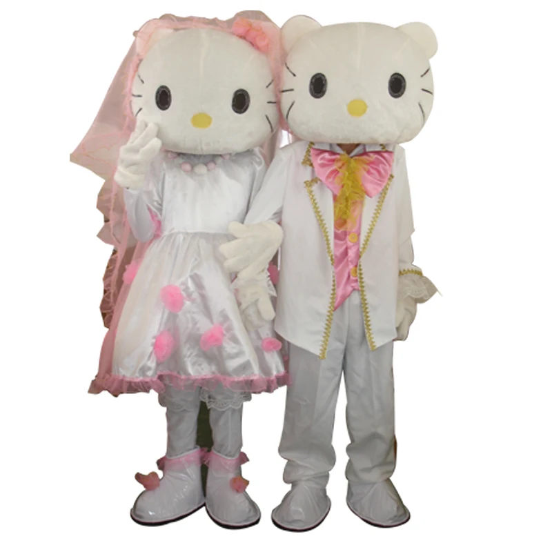 

Hallowood Hello Kitty film mascot Costume Hello Kitty Cartoon Fancy Dress Mascot Costume Adult Suit Express cosplay costume