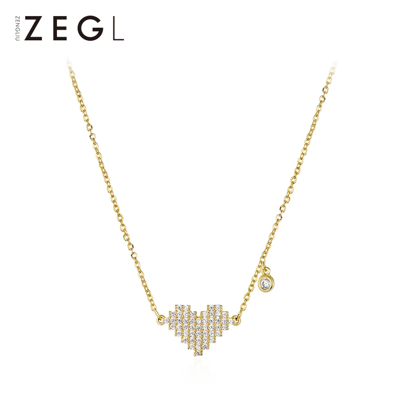 Женское ожерелье с подвеской ZEGL love простая цепочка для ключицы маленькие