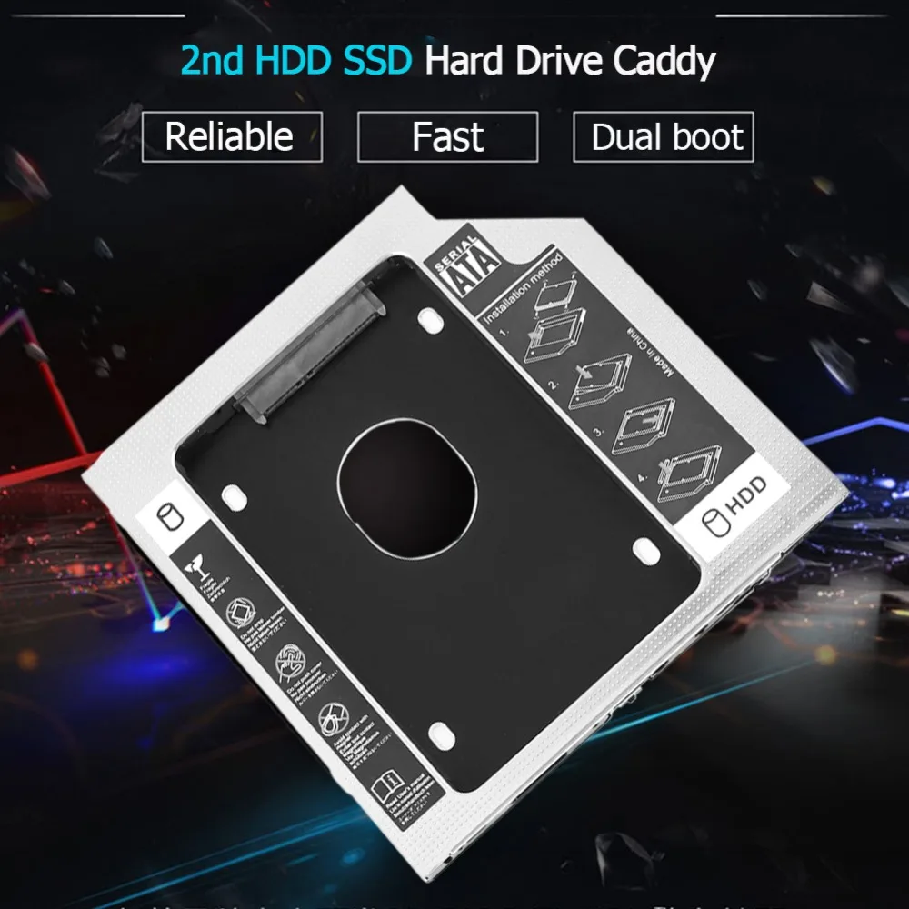 SATA to SATA 2nd HDD SSD Caddy адаптер 9,5 мм алюминиевый жесткий диск Оптический привод отсек Caddy Для iMac ПК ноутбук