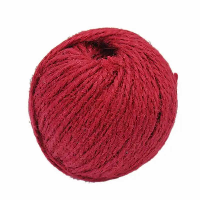 

Red Wrap Gift Link Paper Tag Multi use Jute Burlap Ribbon Twine Rope Cord String 50Mx1.5mm for Wrapping Wedding Party