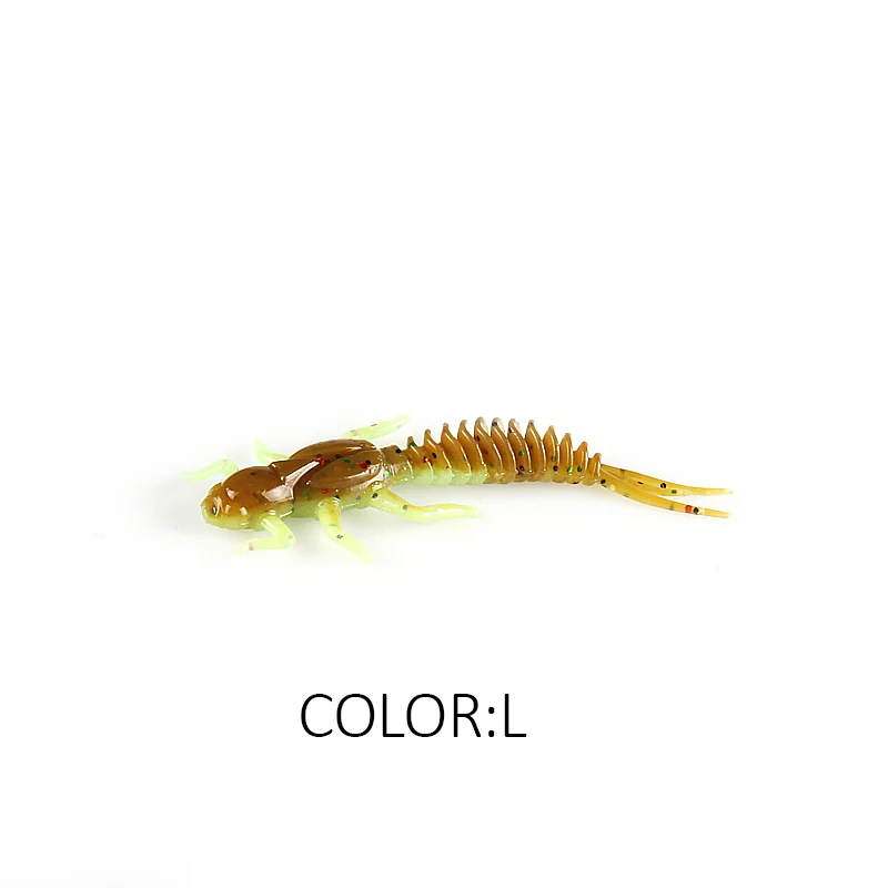 2019New Reach Soft Lures Soft Plastic Lures Larva 6cm/5cm Floating Freshwater Swimbaits Silicone Soft Bait Worm For Fishing - Цвет: L