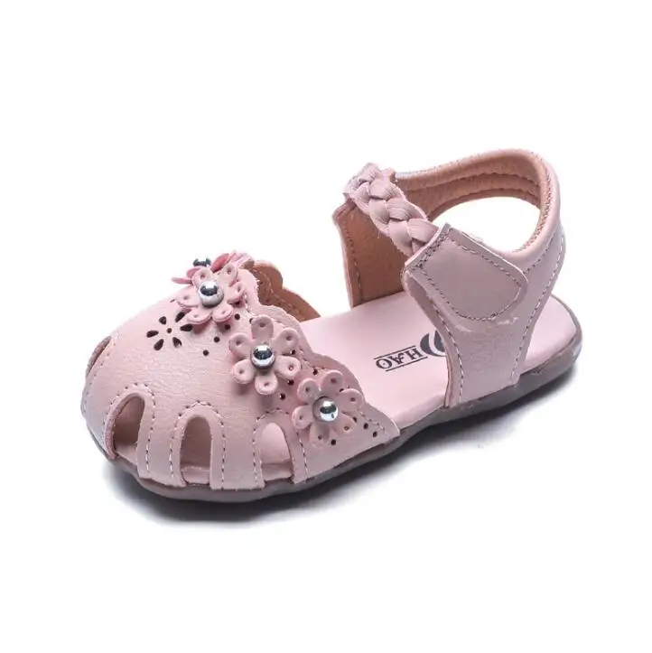 

Baby Girls Sandals 2019 New Summer Cute Flower Anti kick Sandals For Girls Footwear for infants aged 0-2 Pink White
