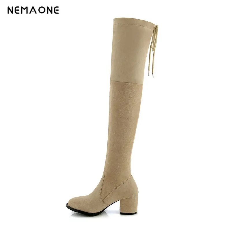 

2019 women 6cm high heel over the knee high women boots autumn winter women shoes fashion erogenous casual partyshoes