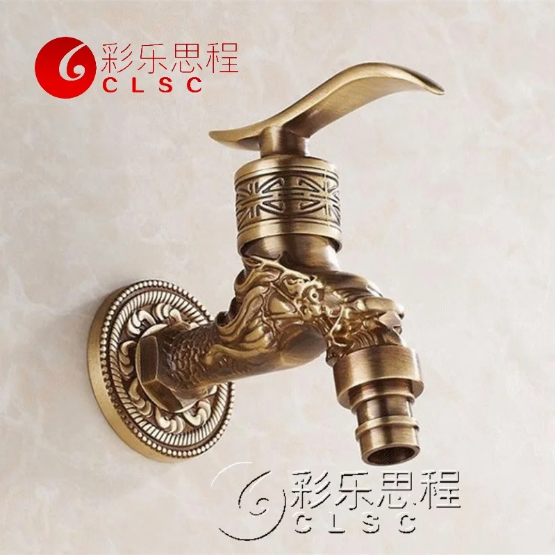 

Full copper retro European style decoration, personalized washing machine faucet, mop pool faucet lengthened Dan Leng