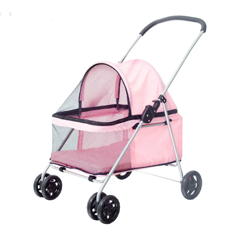Buy Outdoor Pet Cart Dog Cat Carrier Pet Stroller Multicolor Oxford Cloth Steel