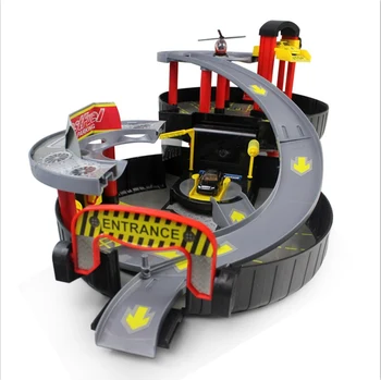 

Car Parking Lot Toy Model Children Assembled Track Parking Garage Toy DIY Assembled Two-story Parking With Tire Carrying Case
